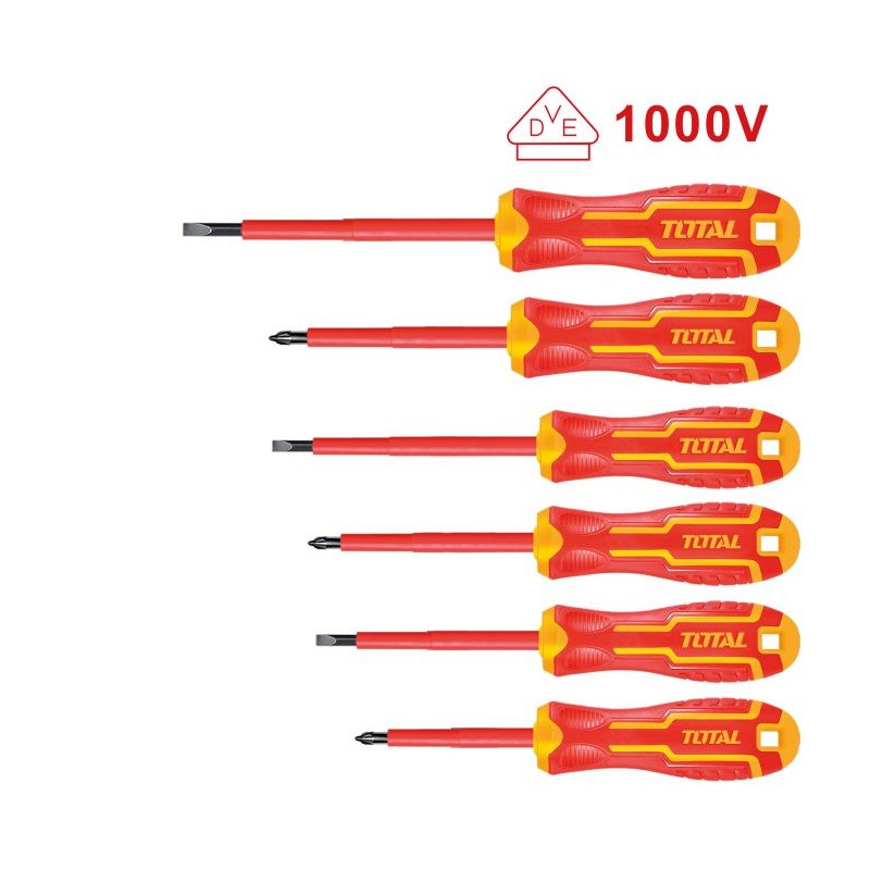 DESTORNILLADOR AISLADO 1000V TOTAL JGO 6 PZS THTIS566
