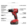 Taladro Percutor/Atornillador M18 BL 1/2" Milwaukee 3602-22CT