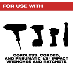 Juego Dados  Impacto 1/2" Metricos Milwaukee 49-66-6802